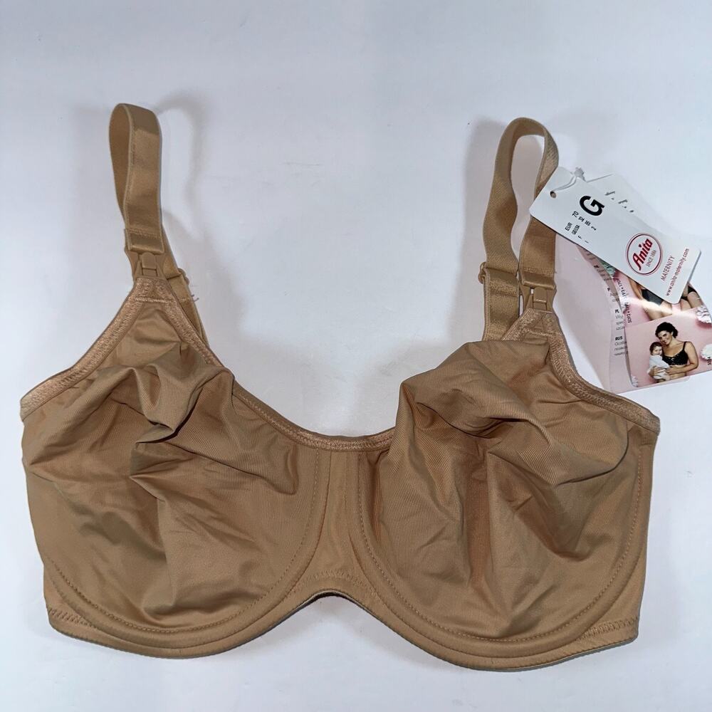 Anita Maternity Underwired Nursing Bra  Size 32 G Beige Drop‎ Cup Front NWT!